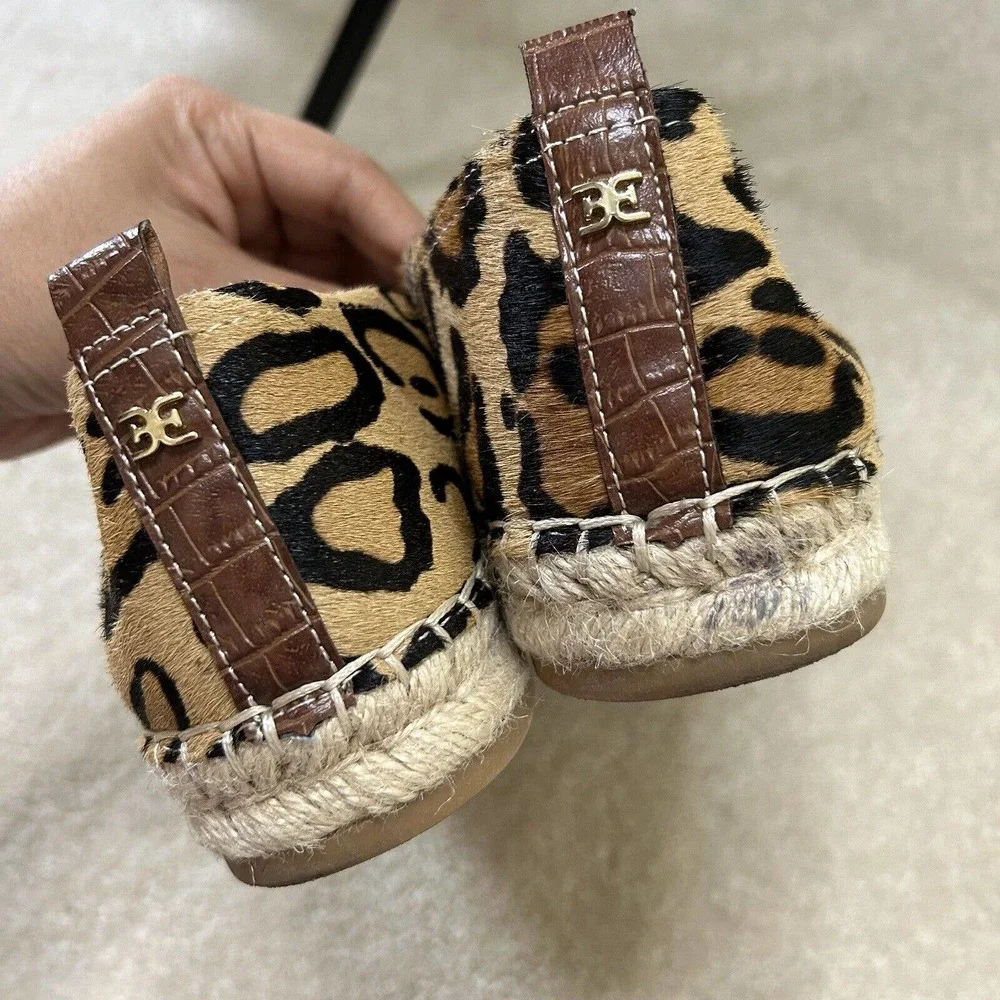 Sam Edelman Flats Size 9M Khloe Leopard Print‎ Calf Hair Slip On Espadrilles